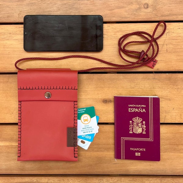 Brown Passport Wallet · Leather Passport Holder · Travel Wallet · Safe Wallet · Passport Case · Gift For Travelers