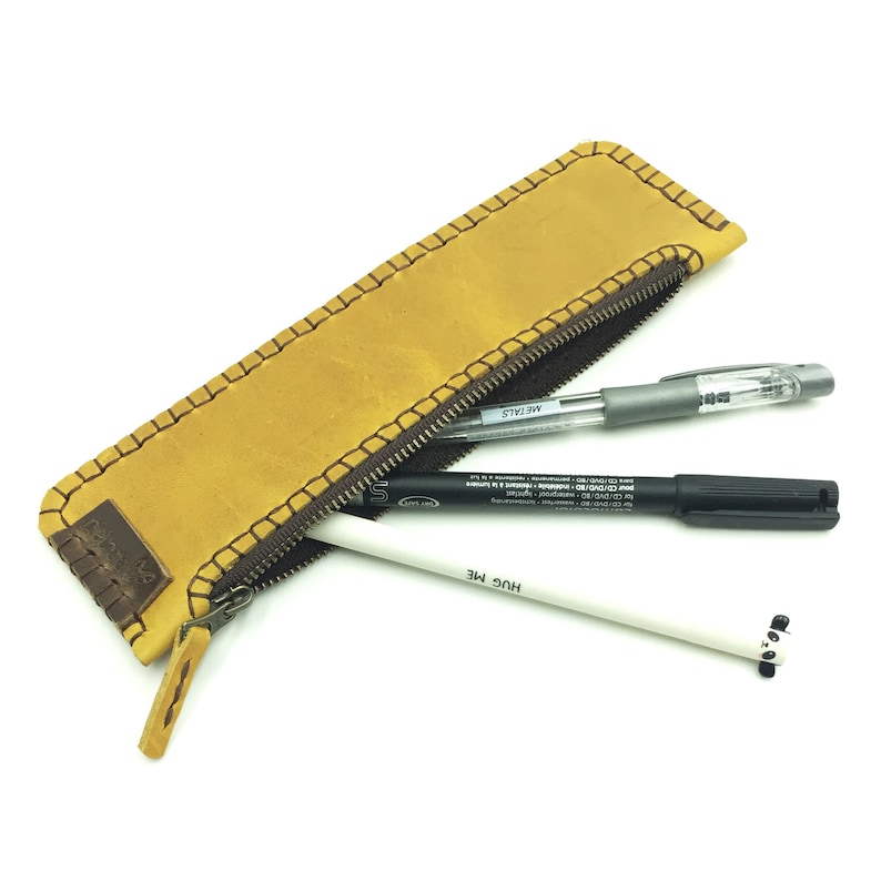 Minimalist old gold leather case