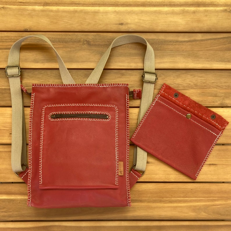 Red Urban Backpack Large Secure Backpack Safe Travel Backpack Unique ...
