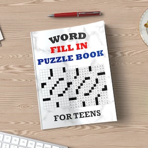 Digitaler Download 100 druckbares Wort Puzzle-Buch für Jugendliche, Großdruck, leicht zu lesen, füllen Sie es in Kreuzworträtsel-Spielen mit Lösungen aus