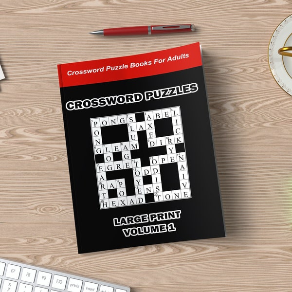 Digital Download 100 Printable Crossword Puzzles For Adults, Fun Activities Book For Seniors, Large Print Easy To Read Games With Solutions