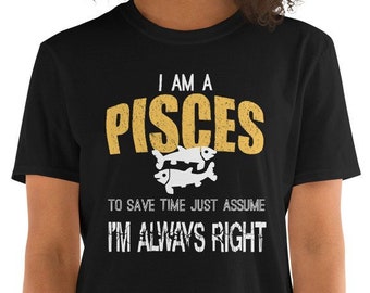 Pisces Zodiac T-Shirt, Astrology Sign Tshirt, Horoscope Birthday Tee Shirt, Constellation Symbol Gift, Astrological Gifts, Unisex T Shirts