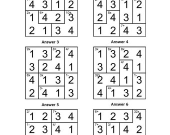 Math Sudoku Puzzles Digital Download Easy Level 4x4 Grid: 300 -  Finland