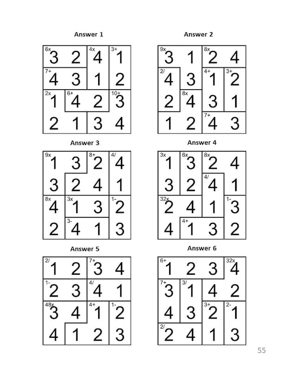 Math Sudoku Puzzles Digital Download Easy Level 4x4 Grid: 300 -  Finland