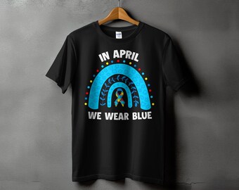 T-shirt arc-en-ciel de sensibilisation à l'autisme, puzzle d'amour de la neurodiversité, t-shirt bleu April Support