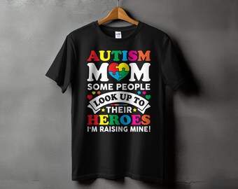T-shirt pour maman autiste, t-shirt drôle de soutien à la sensibilisation à l'autisme, chemise d'acceptation de l'amour de la neurodiversité