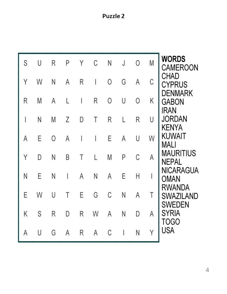 100 Word Search Printable Free For Adults