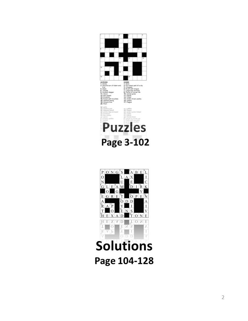 Digital Download 100 Printable Crossword Puzzles for Adults Etsy Canada