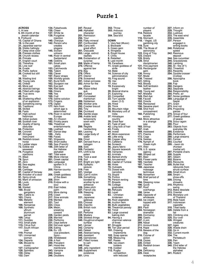 Digital Download 40 Printable Giant Crossword Puzzles for - Etsy Canada