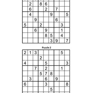 Digital Download 100 Printable Logic Puzzles for Adults Sudoku Digital Download 100 Printable Logic Puzzles for Adults Sudoku