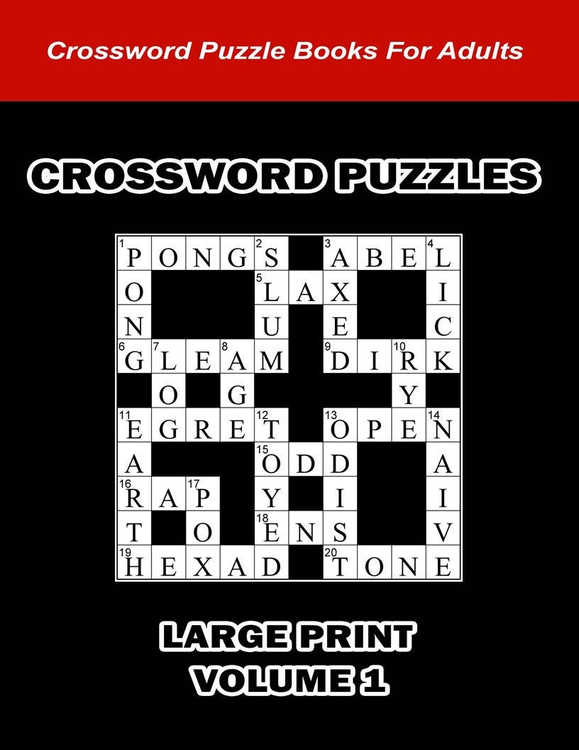 Digital Download 100 Printable Crossword Puzzles For Adults Etsy Hong Kong