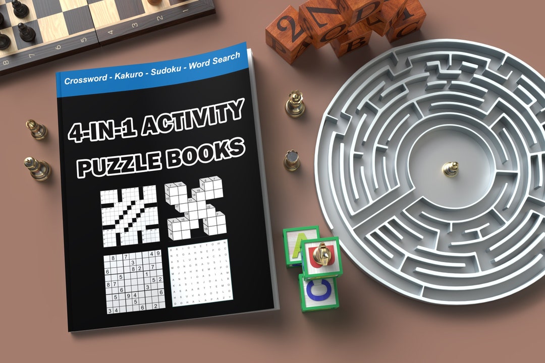 Digital Download 100 Printable Activity Puzzles for Adults &amp; Kids, 4-in ...