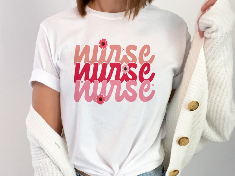 Valentine's Day Nurse Tshirt, Nurse Appreciation Graphic Tee, Pink ...