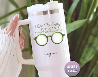 Vaso personalizado para óptico, taza de viaje divertida para oculista, taza para llevar con nombre personalizado