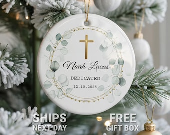 Adorno de bautizo personalizado, regalo personalizado para bautizo de bebé, recuerdo de bautizo cristiano, adorno para bautizo, adorno para bautizo infantil
