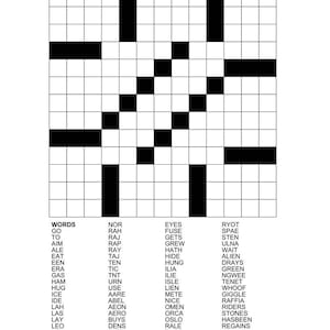Digital Download 100 Printable Fill-in Crossword Puzzles for Adults ...