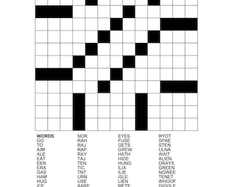 Digital Download 100 Printable Fill-in Crossword Puzzles for - Etsy
