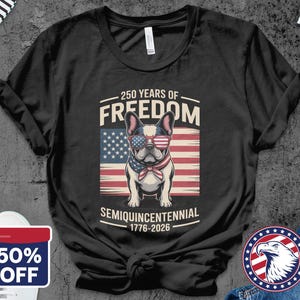 250 Years America T-Shirt, USA Semiquincentennial Tee, 250th Anniversary Independence Tshirt, Cool Gift for Patriotic Celebrations