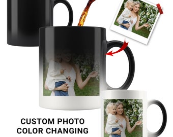 Custom Photo Magic Mug, Personalized Color Changing Mug, Heat Change Tea Cup, Customized Picture Mother's Day Father's Day Birthday Gift
