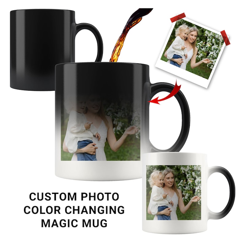 Custom Photo Magic Mug Personalized Color Changing Mug Heat Etsy