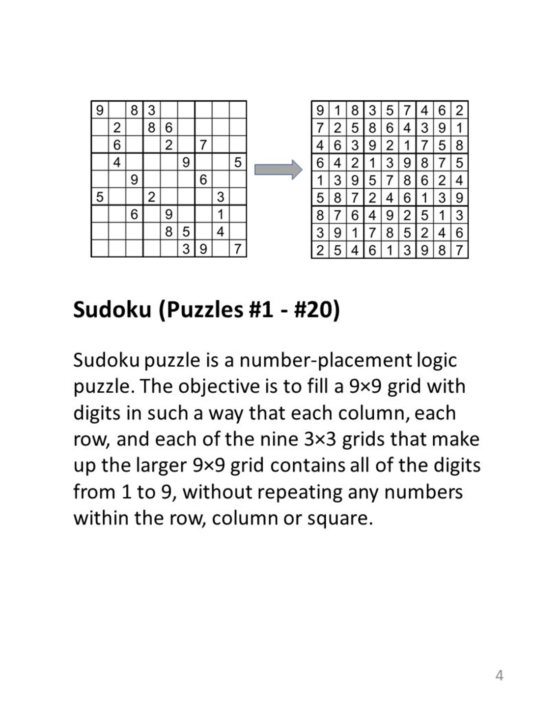 Digital Download 100 Printable Logic Puzzles for Adults Etsy