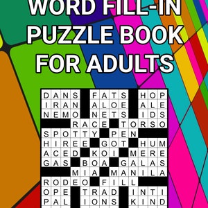 Digital Download Printable Word Fill-in Puzzle Book for Adults, Play ...