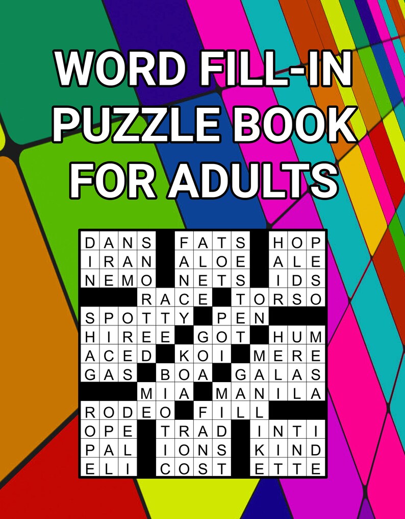 Word Fill-in Puzzle Book for Adults, 100 Large Print Games (digital