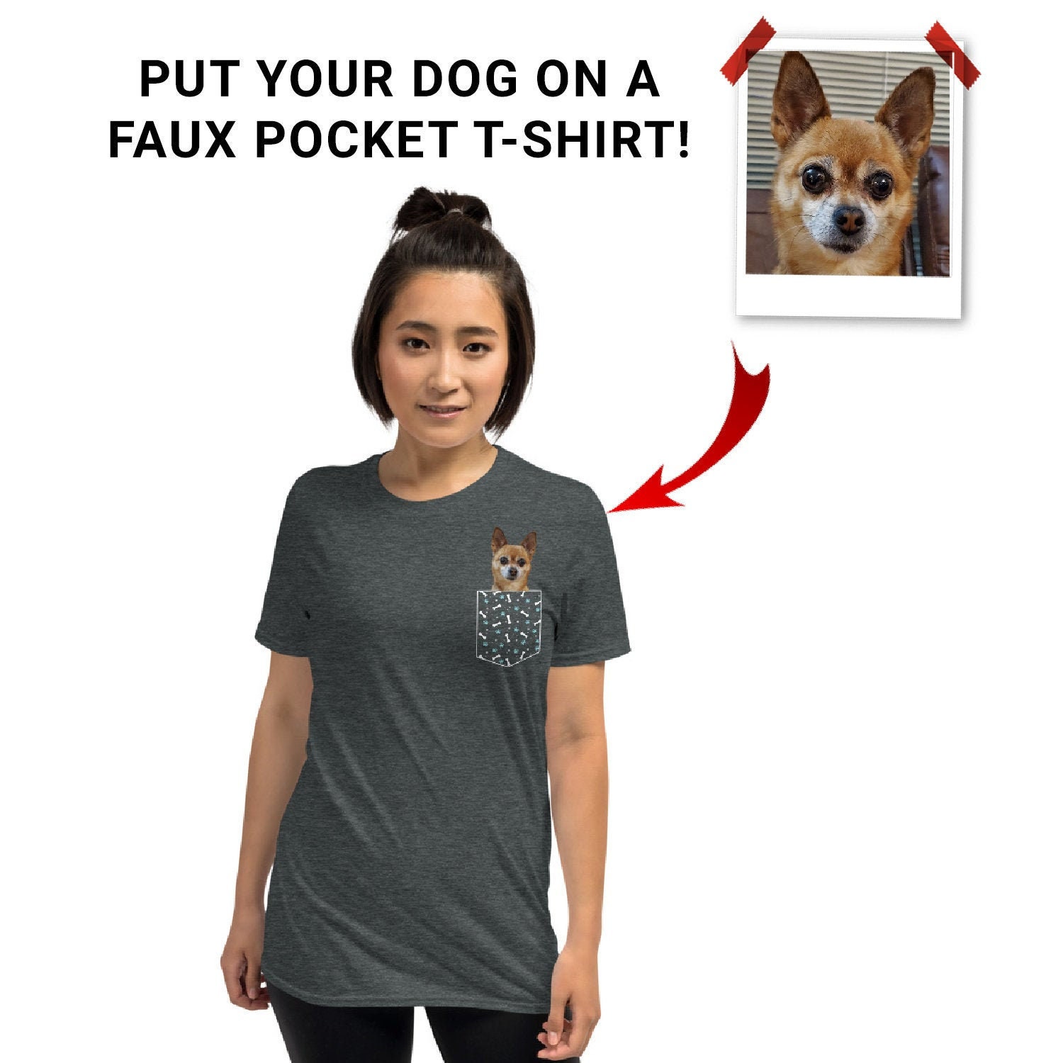 dog in a pocket t shirt