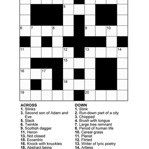 Digital Download 100 Printable Crossword Puzzles for Adults, Fun ...
