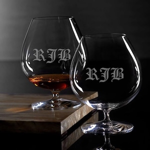 Waterford Personalized Elegance Brandy Snifters, Set of 2 Custom Engraved 28.75oz Crystal Cognac Glasses for Brandy, Whiskey Gifts
