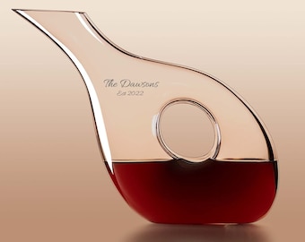 Lenox Personalized Tuscany 48oz Pierced Decanter, Custom Engraved Pierced Crystal Wine Decanter for Red or White Wine, Gifts for Wine Lovers