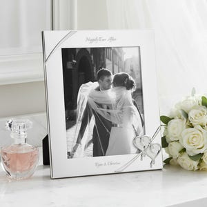 Lenox 8x10 True Love Personalized Wedding Picture Frame, Engraved  Silver Frame