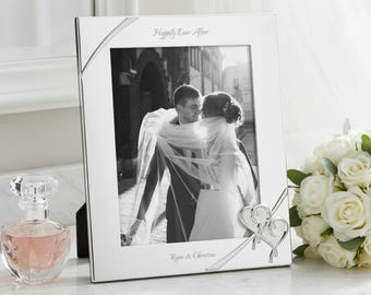 Lenox 8x10 True Love Personalized Wedding Picture Frame, Engraved  Silver Frame