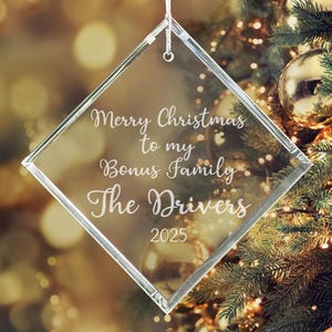 Ravanox Personalized 3&quot; Diamond Crystal Ornament, Custom Engraved Clear Glass Ornament for Christmas Tree, Holiday Decoration 2025