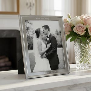 Waterford Classic Personalized 8x10 Picture Frame, Custom Engraved Silver Plated 8x10 Frame for Wedding, Baby, Graduation, Family Photos