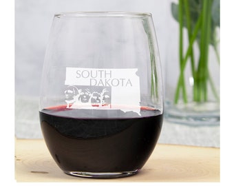 and family or friend who love the state South Dakota is Great stemless wine glass for wine lovers wine drinkers