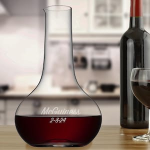 Orrefors Personalized 50oz More Carafe, Custom Engraved Crystal Carafe for Wine, Water, Juice, Gifts for Wine Lovers
