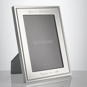 Waterford Classic 5x7 Personalized Picture Frame, Custom Engraved Silver Plated 5x7 Picture Frame for Wedding, Anniversary, Baby Photos