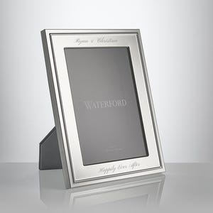 Waterford Classic 5x7 Personalized Picture Frame, Custom Engraved Silver Plated 5x7 Picture Frame for Wedding, Anniversary, Baby Photos