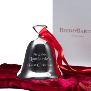Reed & Barton Personalized Ringing in the Season™ Classic Silver-Plate Bell Ornament, Custom Engraved Bell Ornament for Christmas Tree 2024