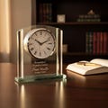 Ravanox Personalized 6 1/4" Arch Glass Clock Award, Custom Engraved Glass Desk Clock for Employee Appreciation, Recognition, Retirement