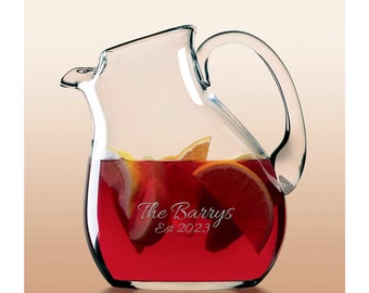 Lenox Tuscany Personalized Party Pitcher, Custom Engraved Large 80oz Glass Drink Pitcher for Sangria, Lemonade, Water, Cocktails and More