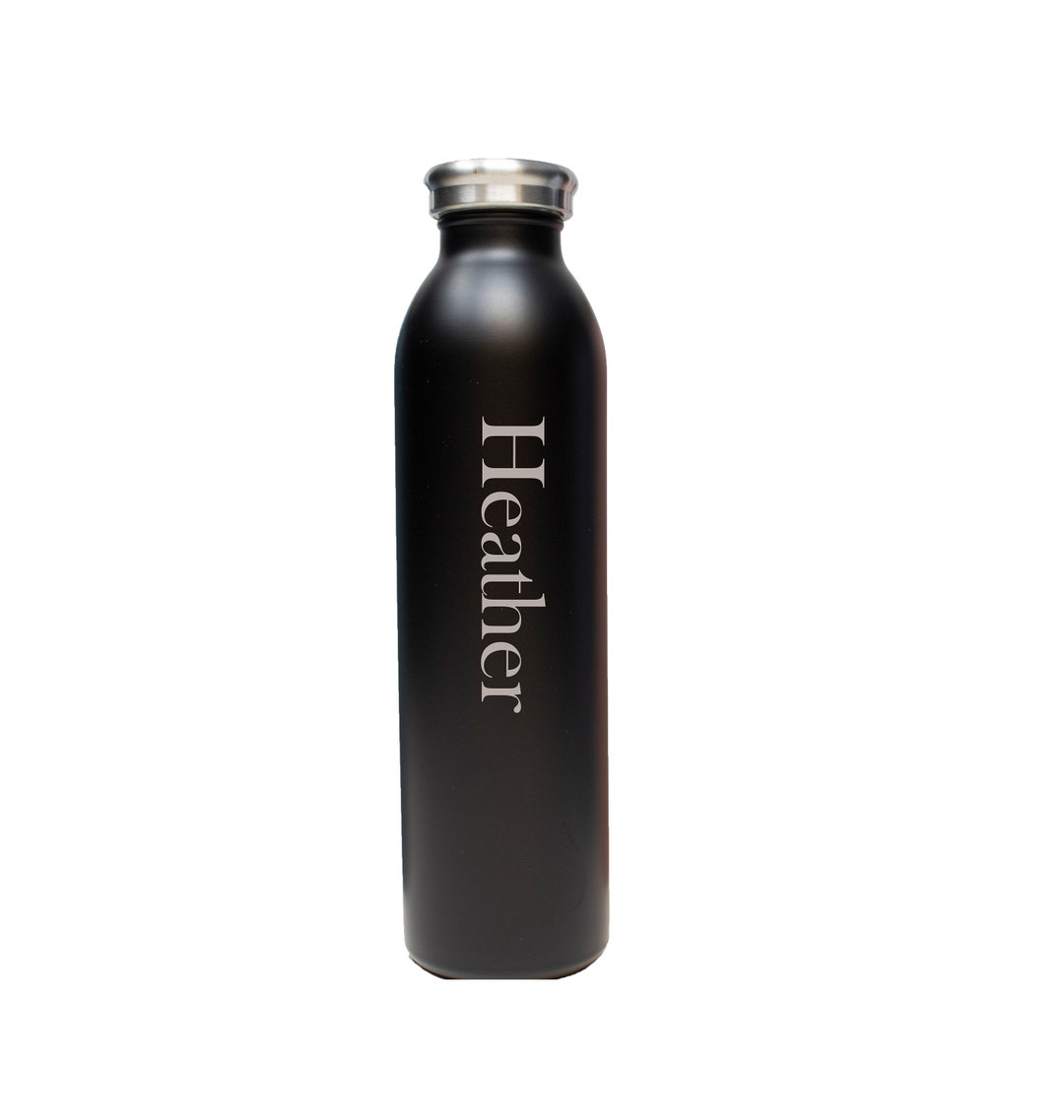 Personalized Black 20oz Stainless Steel Water Bottle / Customized ...