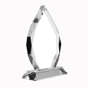 Engraved Glass Award Plaque - Side Angle
