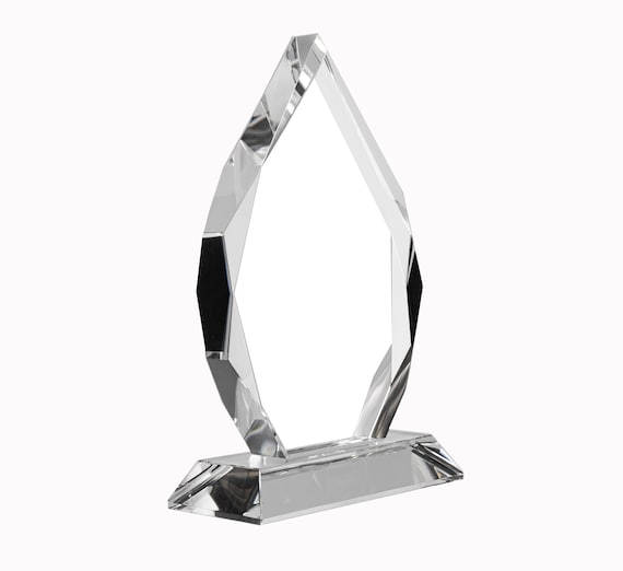 Elegant Essence Diamond Crystal Customized Recognition Award w/ Text - Trophy Partner Custom Awards