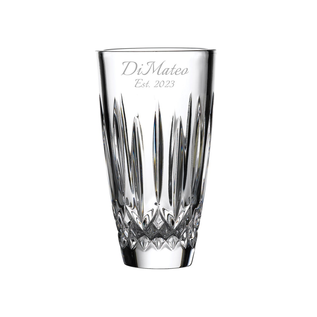 Waterford Personalized 7 Lismore Vase, Custom Engraved Cut Crystal Vase