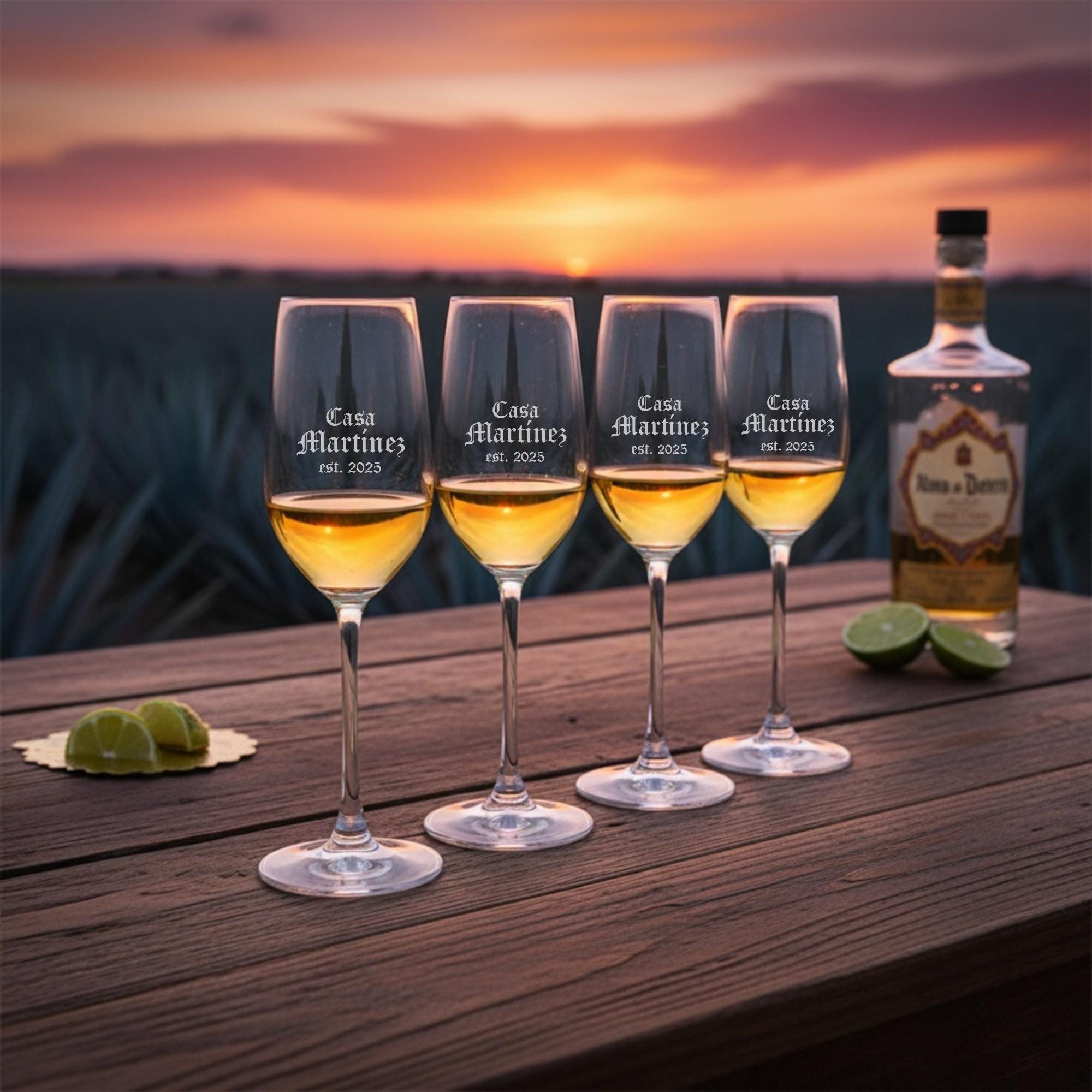 Copa Riedel Tequila Riedel Personalized Bar Tequila Glass Set, Set of 4 Custom Engraved ...
