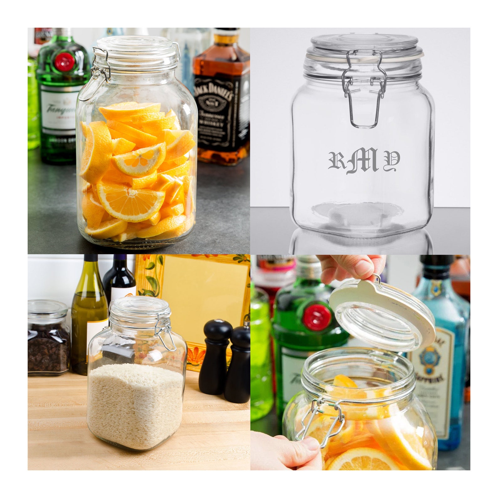 Personalized Clamptop Glass Jars / Custom Engraved Airtight Etsy