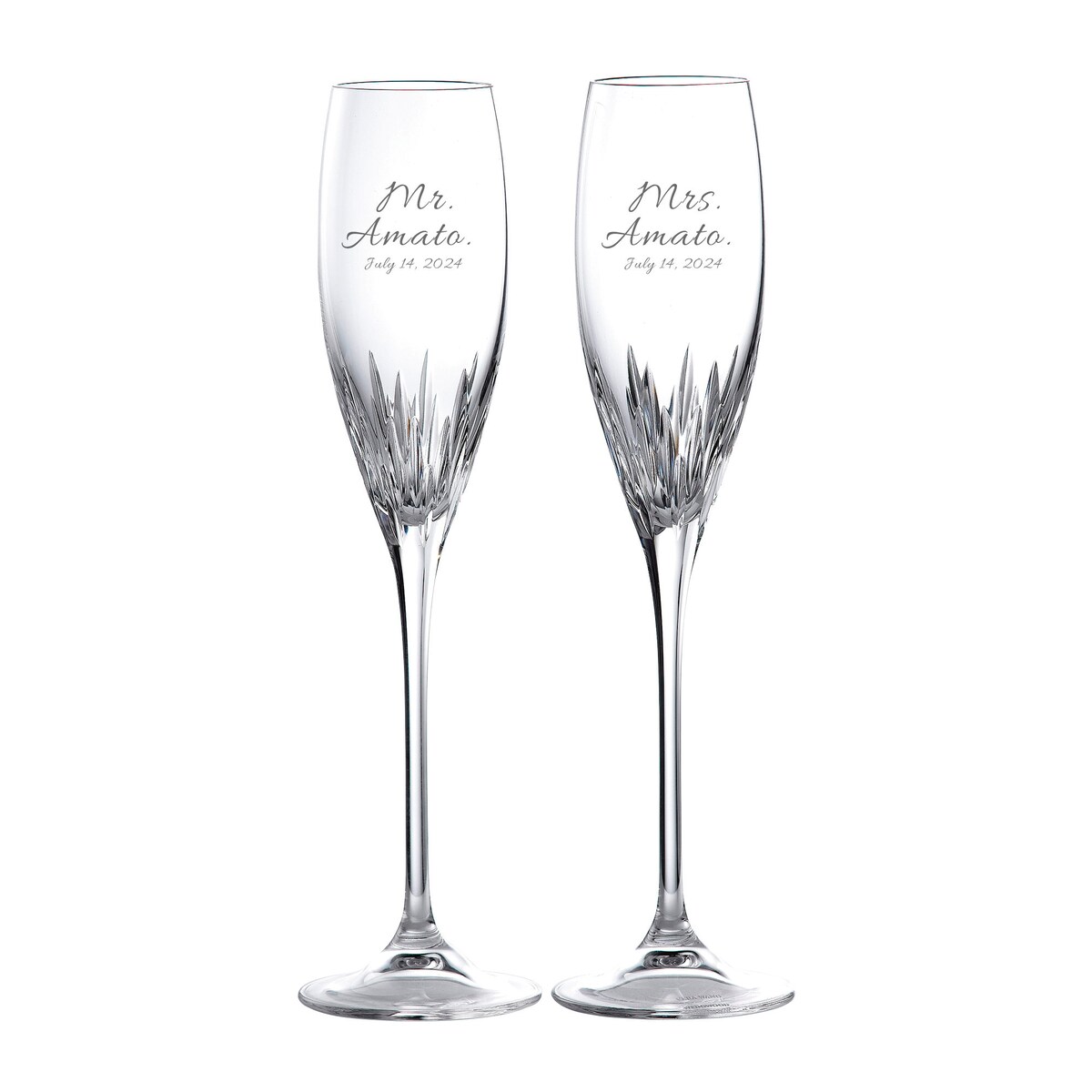 Vera Wang Wedgwood Personalized Duchess Wedding Champagne Flutes, Set of 2 Custom Engraved Cut Crystal Champagne Glasses for Bride and Groom - Etsy