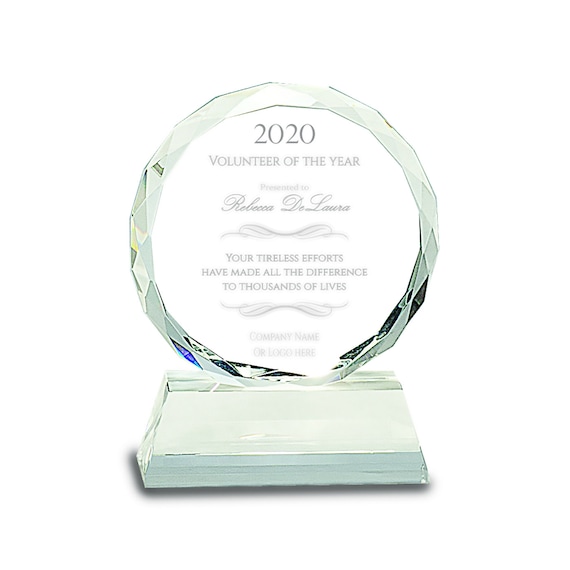 ICE STAR CRYSTAL GLASS TROPHY AWARD 5.5" FREE ENGRAVING 